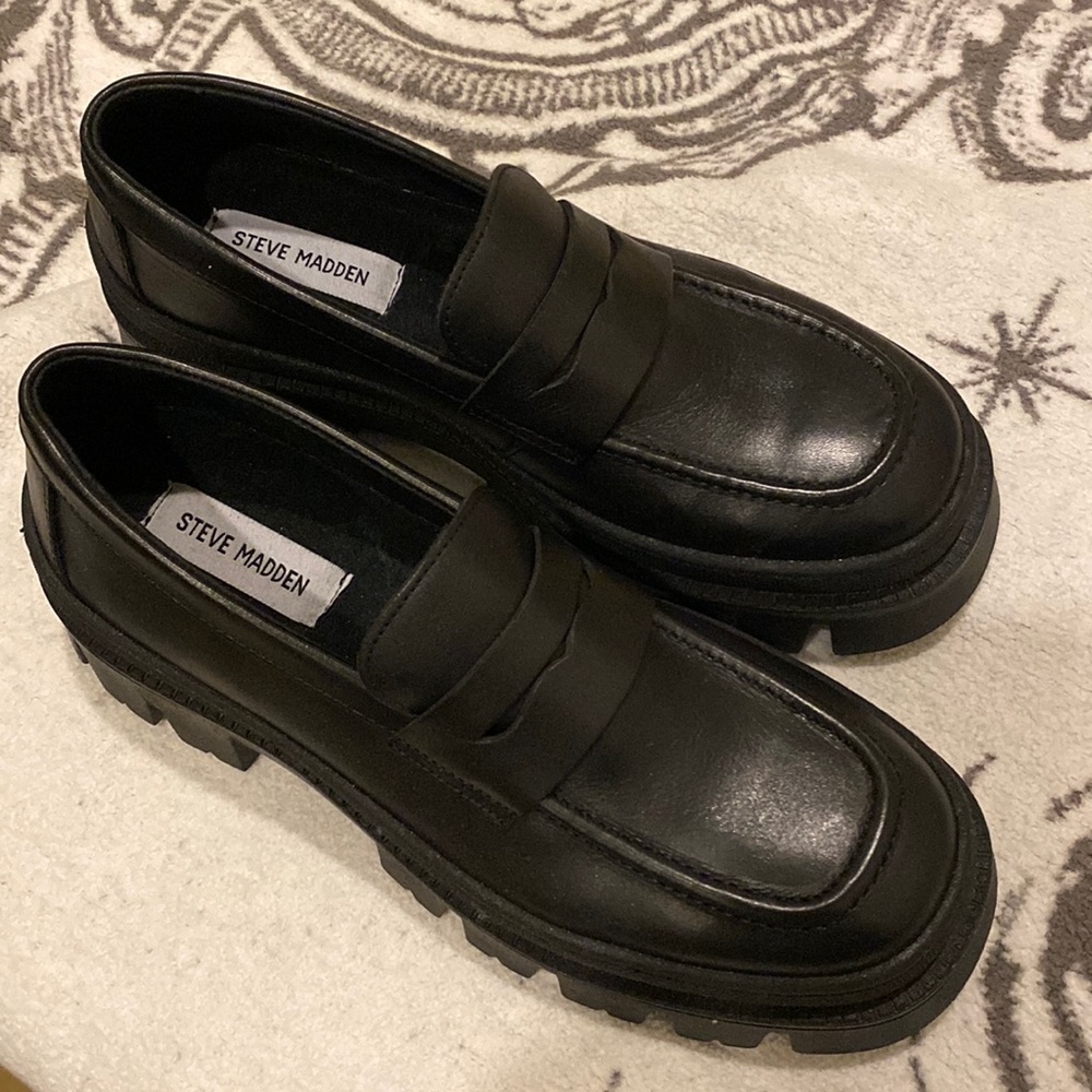 - Steve Madden new leather chunky loafers side 39